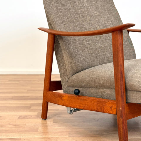 Armchair and stool in teak by Stokke Møbelfabrikk, 1950s-60s, Norway - Beyo Vintage