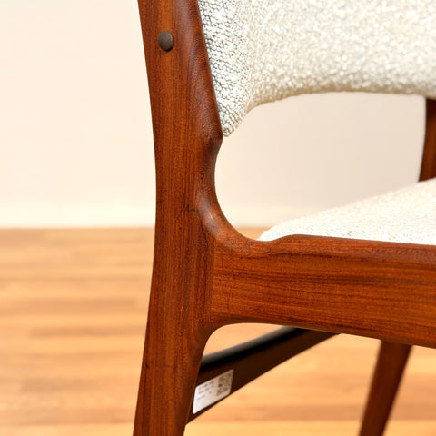 Set of 4 dining chairs in solid walnut, by Erik Buch, 1950s-60s, Denmark