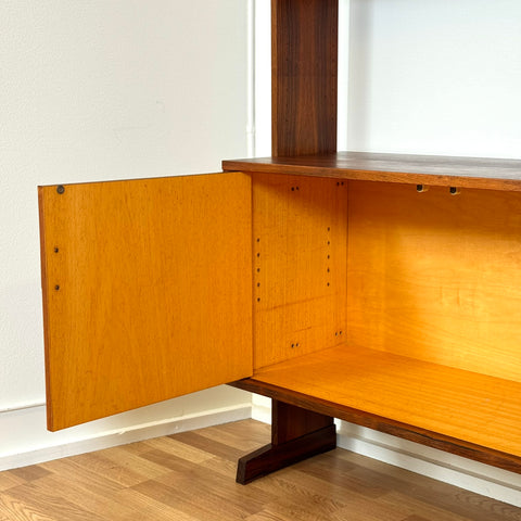 Wall unit /Shelving system in Santos rosewood, 1950s-60s, Sweden