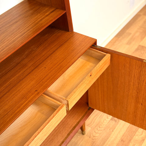 Bookshelf in teak and beech, 1960s-70s, Sweden - Beyo Vintage