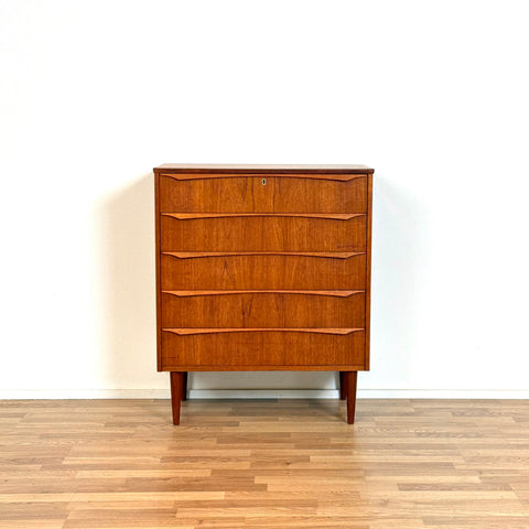 Chest of 5 drawers in teak, 1950s-60s, Denmark - Beyo Vintage