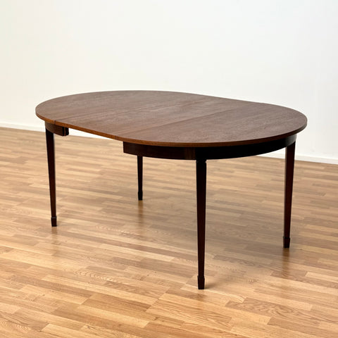 Round dining table with 1 ext in mahogany, 1950s-60s - Beyo Vintage