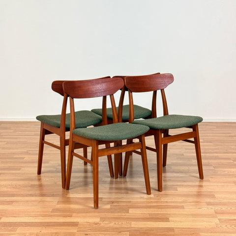 Set of 4 dining chairs in beech & teak by Farstrup, 1950s-60s, Denmark - Beyo Vintage