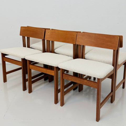 Set of 6 dining chairs in teak, 1950s-60s, Denmark - Beyo Vintage