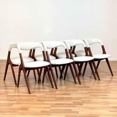 Set of 8 dining chairs "Sonja Chair" in teak by Johannes Andersen for Vamo, 1950s-60s, Denmark - Beyo Vintage