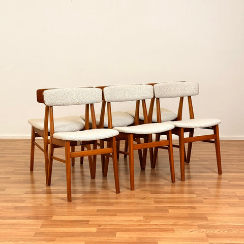 Set of 6 dining chairs in beech & teak, by Farstrup, 1950s-60s, Denmark