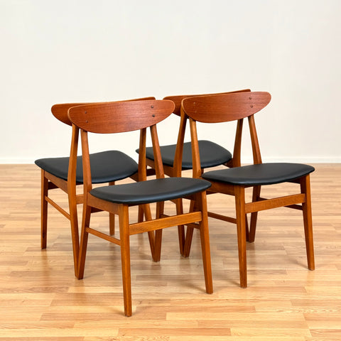 Set of 4 dining chairs, model 210, in teak, by Farstrup, 1950s-60s, Denmark