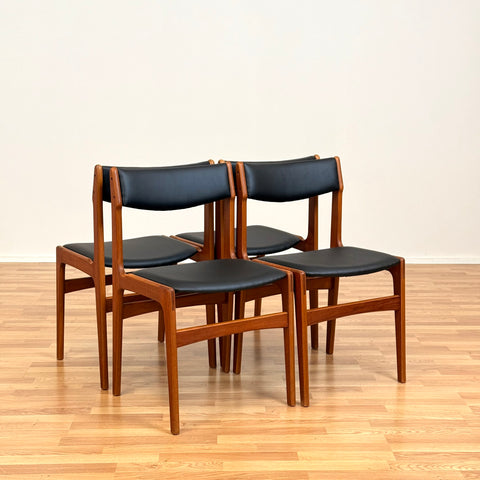 Set of 4 dining chairs in teak, by Erik Buch for Nova Stolefabrik, 1950s-60s, Denmark