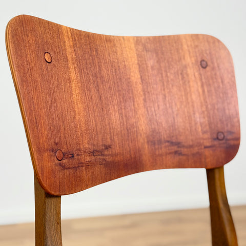 Set of 2 chairs in teak and beech, 1950-60s, Denmark - Beyo Vintage