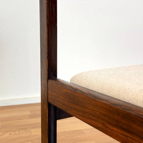 Set of 8 dining chairs, in oak & rosewood, 1970s, Denmark - Beyo Vintage
