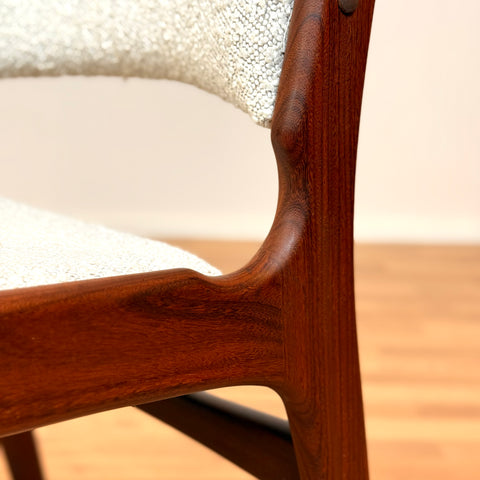 Set of 4 dining chairs in solid walnut, by Erik Buch, 1950s-60s, Denmark