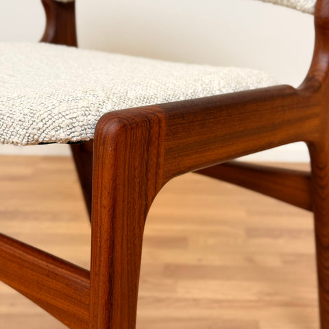 Set om 6 matstolar i massiv teak, av Eric Buch, 1950-60-tal, Danmark
