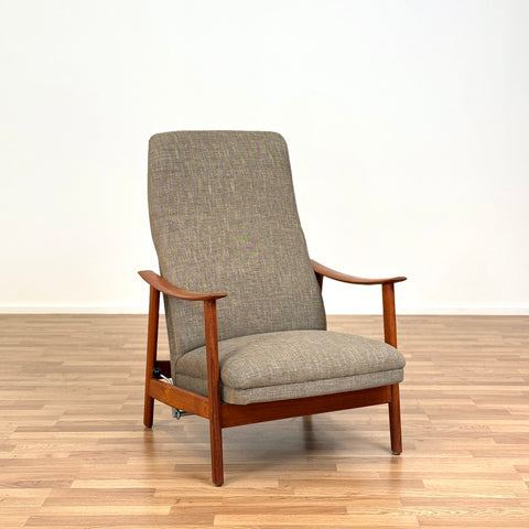 Armchair and stool in teak by Stokke Møbelfabrikk, 1950s-60s, Norway - Beyo Vintage