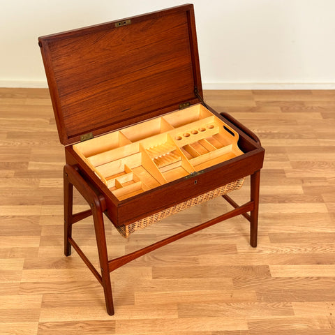 Side table / Sewing table in teak, 1950s-60s, Denmark