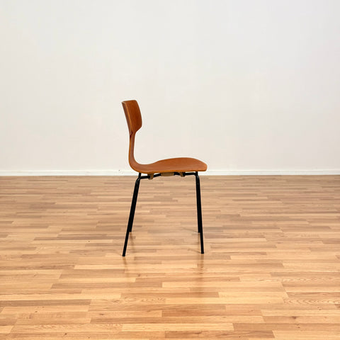 Single dining chair made of teak by Fritz Hansen, 1950s-60s, Denmark