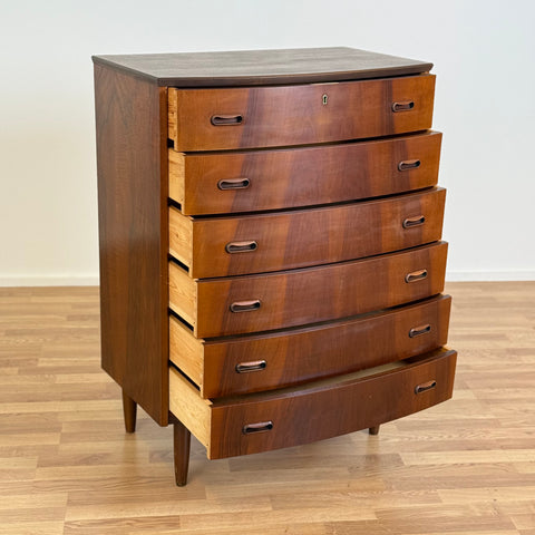 Chest of 6 drawers in walnut, 1950-60s, Denmark - Beyo Vintage