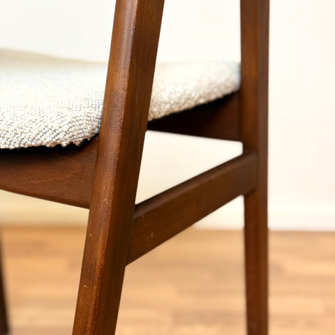 Set of 4 dining chairs with armrest in stained beech, 1950s-60s, Denmark - Beyo Vintage