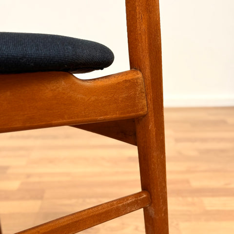 Set om 6 matstolar i teak och bok av Thomas Harlev för Farstrup, modell 206, 1950-60-tal, Danmark