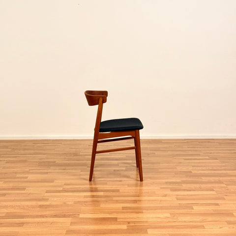 Set om 6 matstolar i teak och bok av Thomas Harlev för Farstrup, modell 206, 1950-60-tal, Danmark