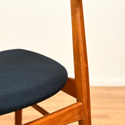Set om 6 matstolar i teak och bok av Thomas Harlev för Farstrup, modell 206, 1950-60-tal, Danmark