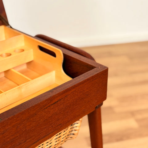 Side table / Sewing table in teak, 1950s-60s, Denmark
