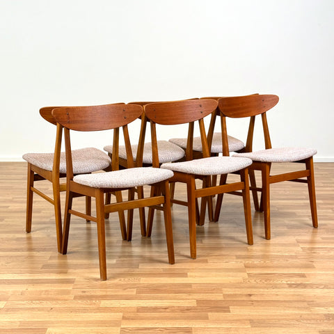 Set of 6 chairs made of teak and beech by Farstrup, 1950s-60s, Denmark - Beyo Vintage