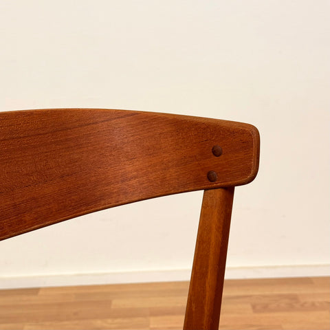 Set om 6 matstolar i teak och bok av Thomas Harlev för Farstrup, modell 206, 1950-60-tal, Danmark