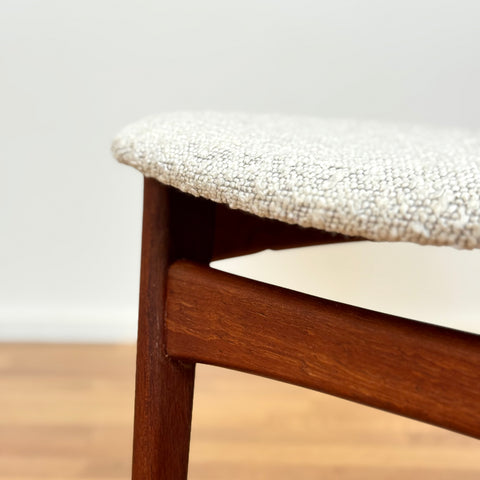 Set om 6 matstolar i teak av B. Rasmussen, Thorso Mobelfabrik, 1950-60-tal, Danmark