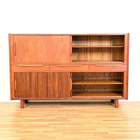 Highboard in teak, 1960s, Denmark - Beyo Vintage