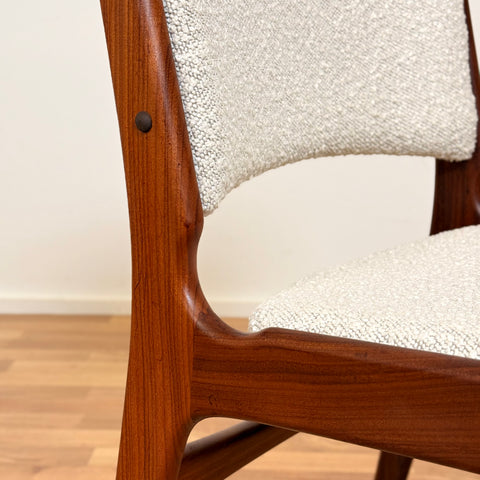 Set om 6 matstolar i massiv teak, av Eric Buch, 1950-60-tal, Danmark