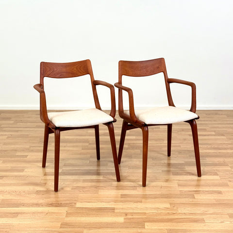 Set of 2 boomerang armchairs in solid teak by Alfred Christensen, 1950s-60s, Denmark - Beyo Vintage