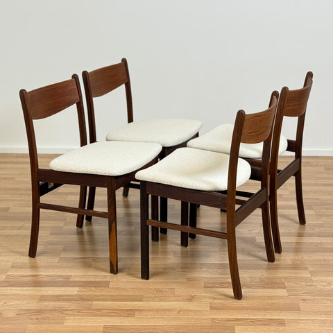 Set of 4 chairs in walnut, 1950s-60s, Denmark - Beyo Vintage