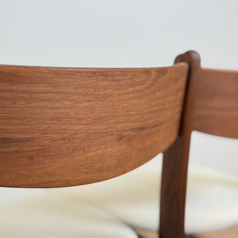 Set of 4 chairs in walnut, 1950s-60s, Denmark - Beyo Vintage