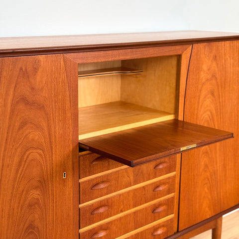 Highboard in teak by Omann Jun, 1950s-60s, Denmark - Beyo Vintage