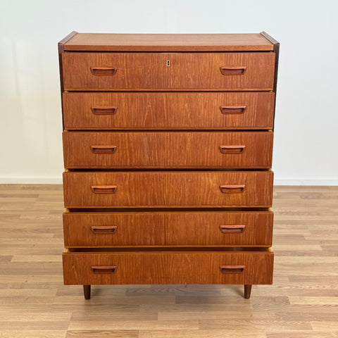 Chest of 6 drawers in teak, 1950s-60s, Denmark - Beyo Vintage