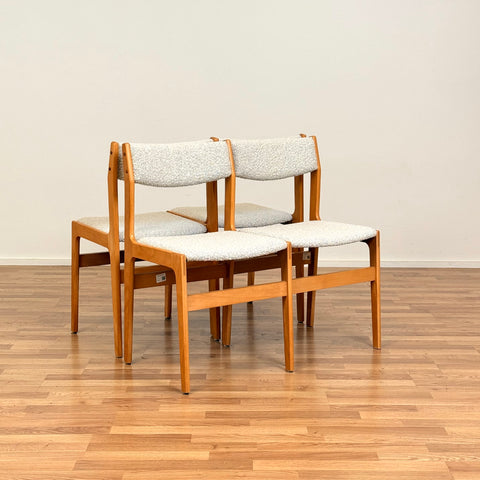Set of 4 dining chairs in beech, 1980s, Denmark - Beyo Vintage