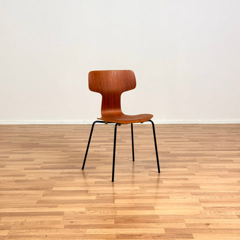 Single dining chair made of teak by Fritz Hansen, 1950s-60s, Denmark