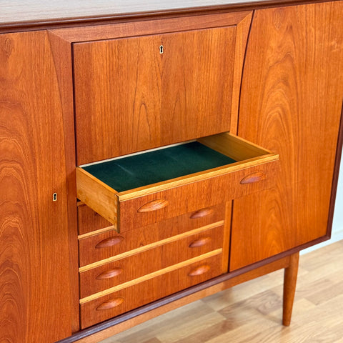 Highboard in teak by Omann Jun, 1950s-60s, Denmark - Beyo Vintage