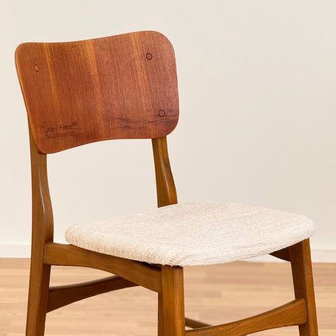 Set of 2 chairs in teak and beech, 1950-60s, Denmark - Beyo Vintage