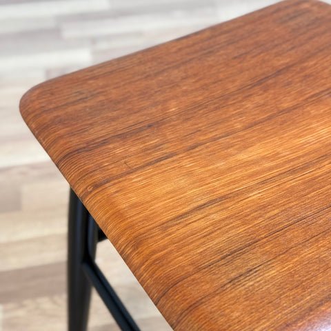 Stool in teak, "Fanett" by Ilmari Tapiovaara for Edsbyverken, Sweden - Beyo Vintage