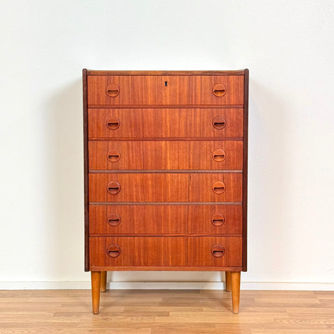 Chest of 6 drawers in teak by Kai Kristiansen, 1950s-60s, Denmark - Beyo Vintage