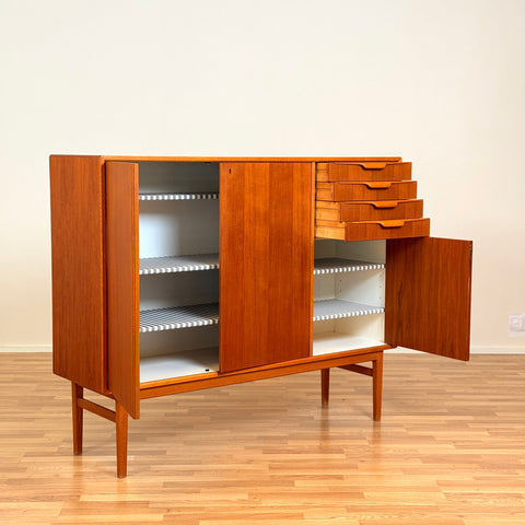 Highboard "Reno" in teak & oak by B.Fridhagen