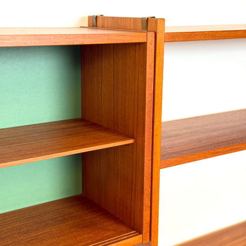 Bookshelf system in teak, 6 sections, 1950s-60s, Sweden - Beyo Vintage