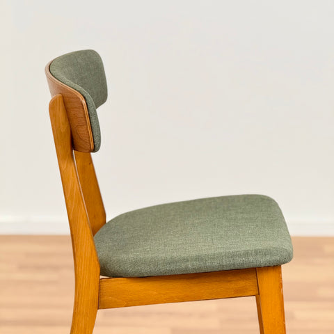 Set of 6 dining chairs in beech & teak, Farstrup, Denmark - Beyo Vintage