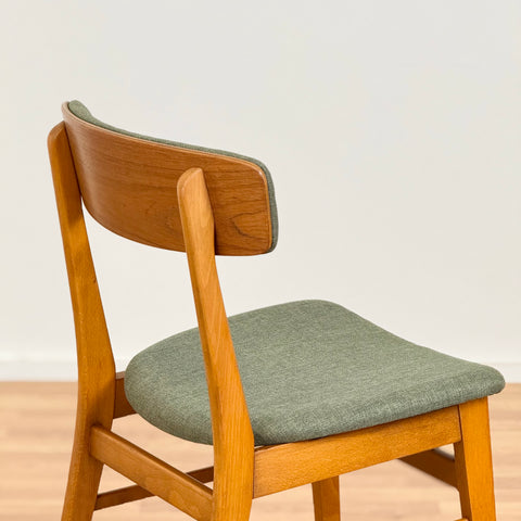 Set of 6 dining chairs in beech & teak, Farstrup, Denmark - Beyo Vintage