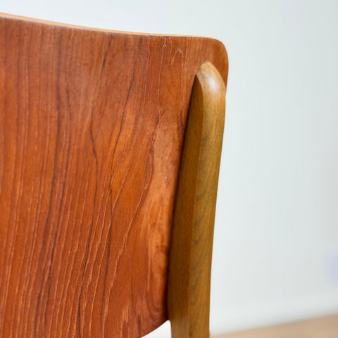 Set of 2 chairs in teak and beech, 1950-60s, Denmark - Beyo Vintage