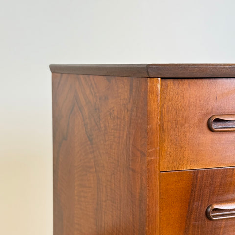 Chest of 6 drawers in walnut, 1950-60s, Denmark - Beyo Vintage