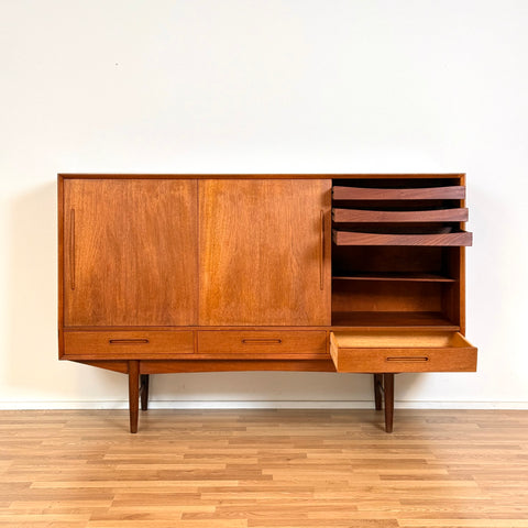 Highboard in teak, 1950s-60s, Denmark - Beyo Vintage