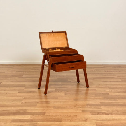 Side table / Sewing table in teak, 1950s-60s, Sweden - Beyo Vintage