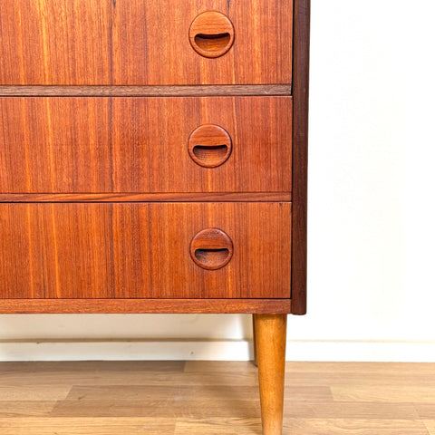 Chest of 6 drawers in teak by Kai Kristiansen, 1950s-60s, Denmark - Beyo Vintage